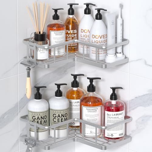 YASONIC Corner Shower Caddy Adhesive, 100% Rustproof Shower Organizer, No Drill by YASONIC
