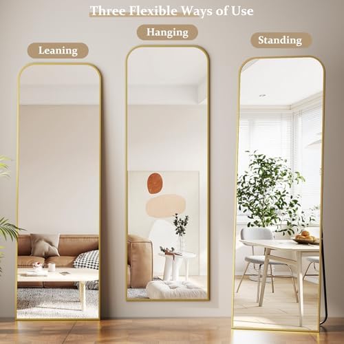 Full Length Mirror 64"x21" Arched Floor Standing Large Mirrors - Image 5