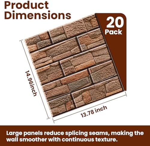 3D Wall Panels Peel and Stick, 3D Brick Wallpaper Peel and Stick, Faux Stone - Image 2