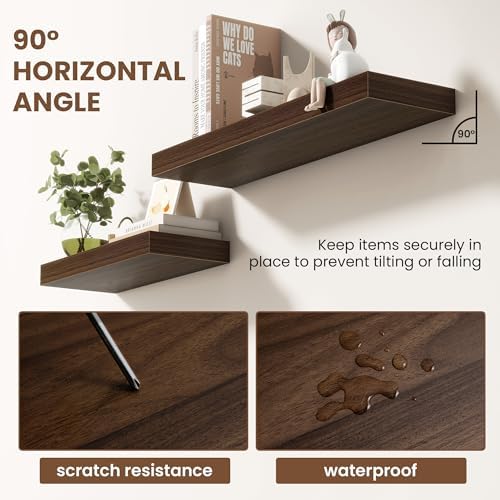 Acovy 55 Inch Floating Shelves for Wall 2 Pack, Wall Mounted Floating Shelf - Image 4