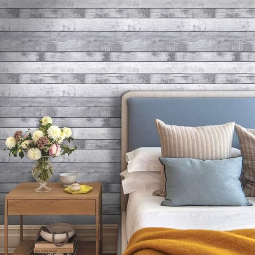 COMSTICKC 3D Faux Wood Wall Sticker Shiplap Peel and Stick - Image 2