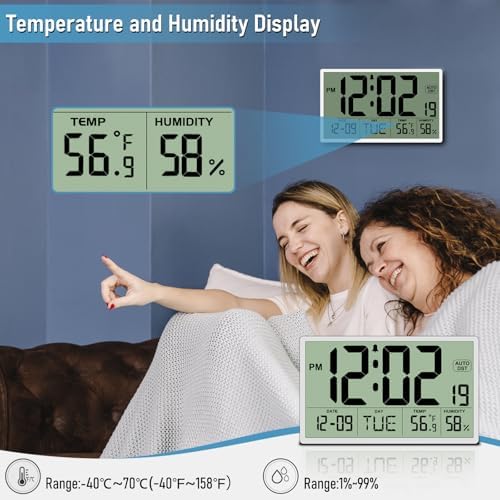 9‘’ Narrow Bezels Battery Operated Digital Wall Clock - Image 4