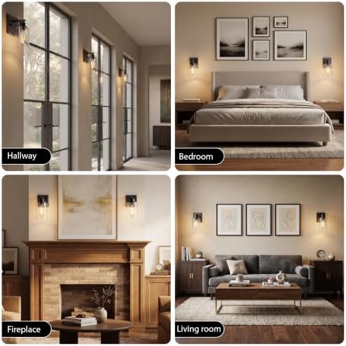 Wall Sconces Set of Two Matte Black Vanity Lights - Image 4