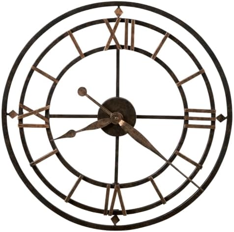 Howard Miller York Station Oversized Wall Clock – Aged Iron Finish, Skeleton by Unknown