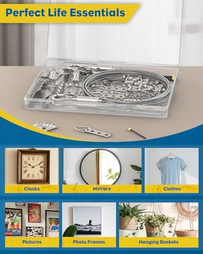 Uniclife 150 Pcs Picture Hanging Kit, 6.6 ft x 1/16" Picture Hanging Wire - Image 6