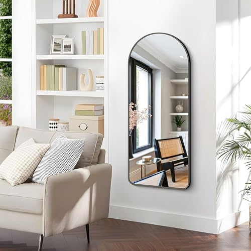 Arched Bathroom Mirror, Wall Mounted Mirror, Vanity Wall Mirror w/Metal Frame - Image 3