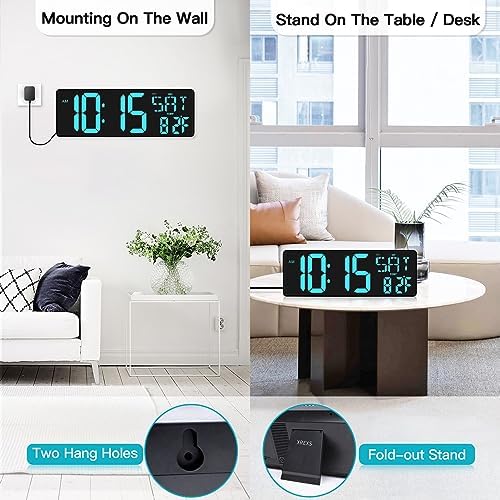 XREXS 17.2 Inch Large Digital Wall Clock - Image 2