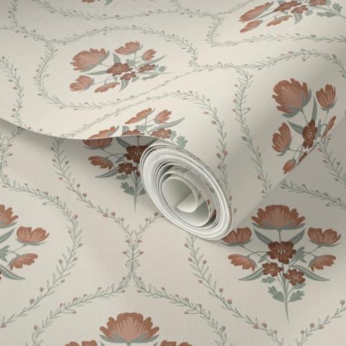 Spoonflower Farmhouse Floral Peel and Stick Wallpaper - Image 2