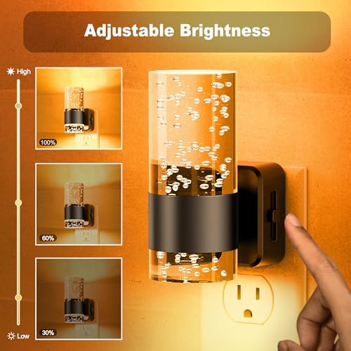JandCase Night Light Amber, Automatic Night Lights Plug into Wall Dimmable - Image 2