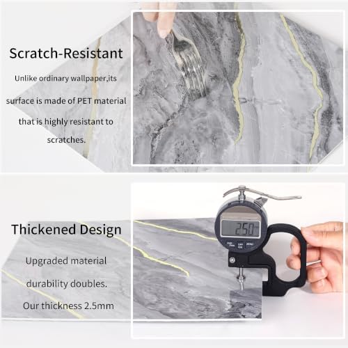 Haimin Wall Panels Peel and Stick Faux Marble Tiles 20 Pack 11.8x11.8in - Image 6