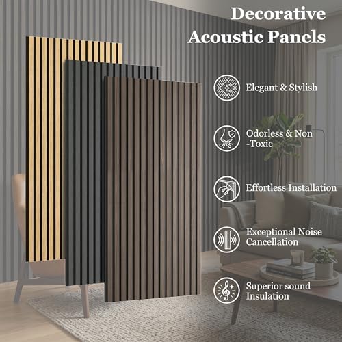 4-Pack Wood Veneer Acoustic Wall Panels Decorative Acoustical Panel - Image 5