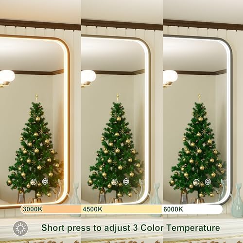 30"x30" Black LED Bathroom Mirror - Image 2