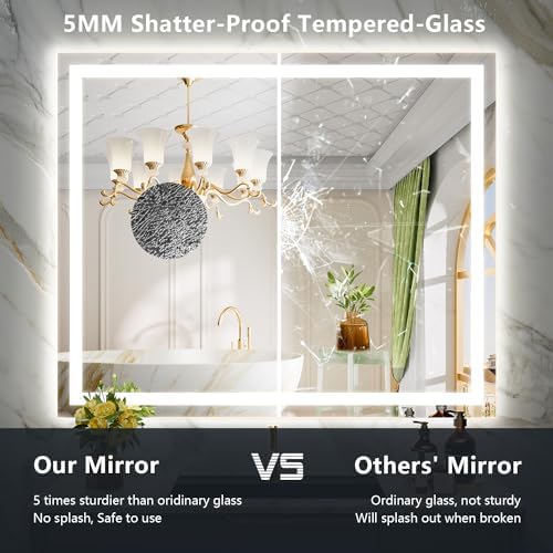 48x40 LED Bathroom Mirror with Lights, Lighted Vanity Mirror - Image 6