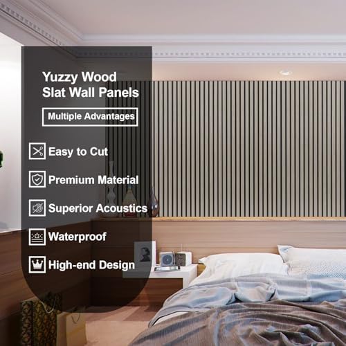 Yuzzy Wood Panels for Wall, 4 Pack 120" x 11" Acoustic Wall Panels, Wood Slat - Image 3