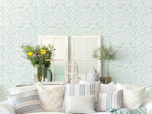 Dimoon Watercolor Floral Peel and Stick Wallpaper Soft Sage Green Contact Paper - Image 6