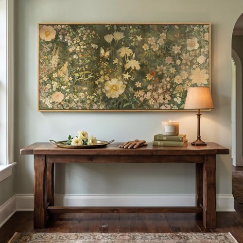 Large Framed Vintage Floral Botanical Wall Art - Image 4