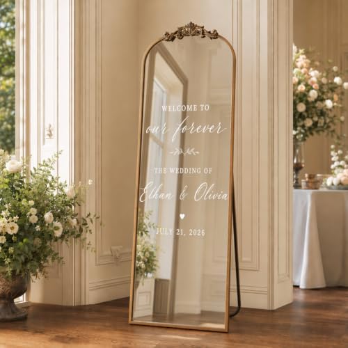 Easly 21"X56" Full Length Mirror Vintage, Bronze Arch Mirror - Image 2