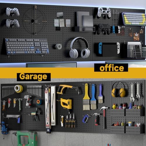 Peg Board, 4-pcs 16" x 12" Metal Pegboard Panels - Image 6