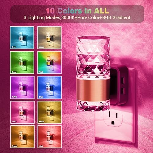 JandCase Night Lights Plug into Wall, Color Changing Night Light - Image 3