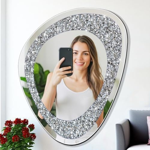 DMDFIRST Modern Irregular Shaped Wall Mirror – 21.6x16 Inch Decorative Oval by DMDFIRST