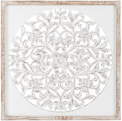 JFY Designs Corky Hand Carved Wood Medallion Wall Panels Bedroom Décor by JUSTFORYOUDESIGNS