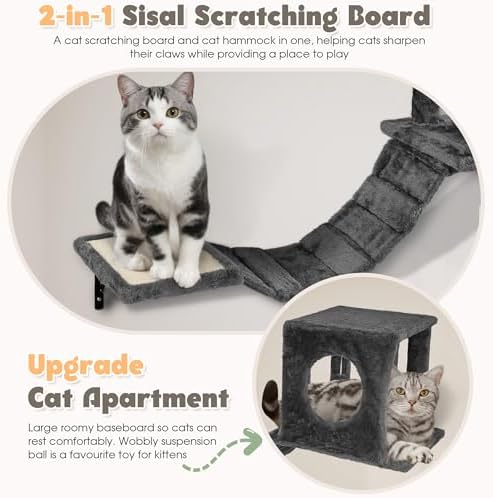 Cat Wall Shelves, 7-in-1 Wall Mounted Cat Climber Set - Image 4
