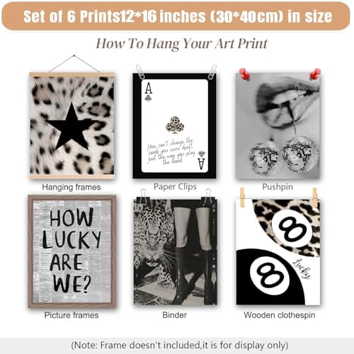 XBQZFLHT Trendy Leopard Posters Black And White Leopard Wall Art Y2k Prints - Image 2