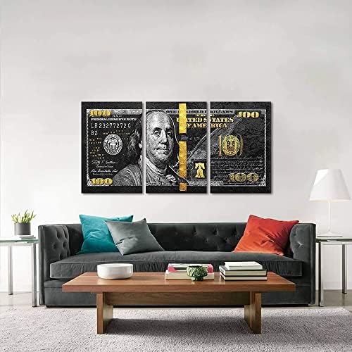 Yatsen Bridge Money Wall Art Black and Gold Pictures Wall Decor 3 Panels 100 - Image 4