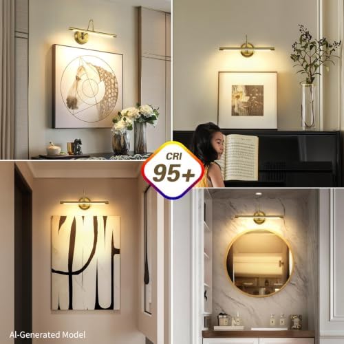 Modern LED Picture Light Hardwired, 16.5 Inch Dimmable Gallery Art Light - Image 5