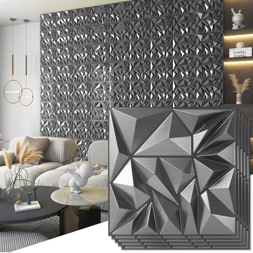 Art3d 33-Pack Modern Diamond Textured 3D Wall Panels, 12 x 12 in by Art3d