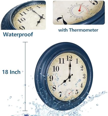 Wall Clock Battery Operated Silent Rustic Wall Clocks - Image 2