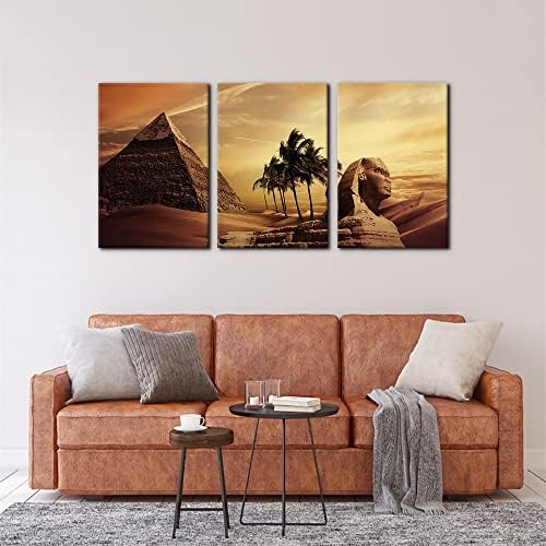 Pacimo Ancient Egypt Secrets Painting on Canvas Pyramid Sphinx Modern Wall Art - Image 3