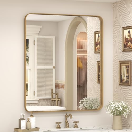 24x28 Inch Gold Bathroom Mirror by CHARMOR