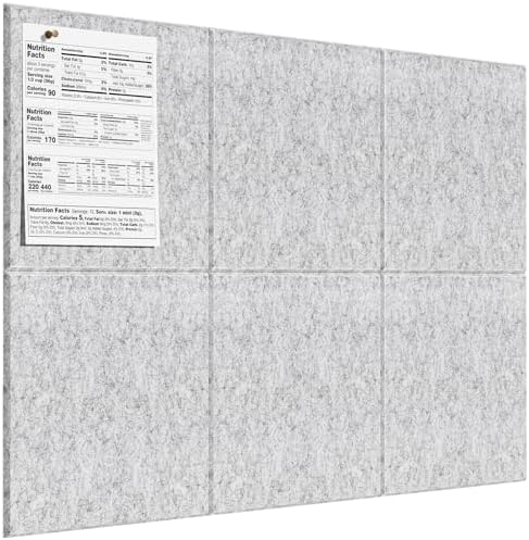 MaxGear Felt Bulletin Board 36" x 24", Light Gray Felt Wall Tiles Push Pins by MaxGear