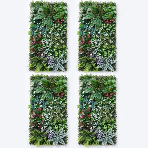 Artificial Greenery Wall Panels, 4 Pack, 20 x 40 in, Faux Grass Wall by ATFLIS