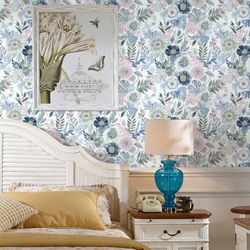 Nukofal Floral Peel and Stick Wallpaper Boho Contact Paper 16.9inx118.1in - Image 2