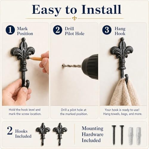 iobiotio Cast Iron Wall Hooks - Image 5