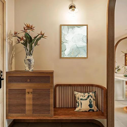 Framed Sage Green Wall Art Set of 3, Abstract Green Wall Decor Living Room - Image 5