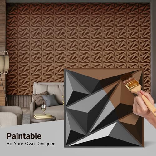 INMOZATA 3D Wall Panels, Diamond Textured PVC Accent Wall Panels - Image 4