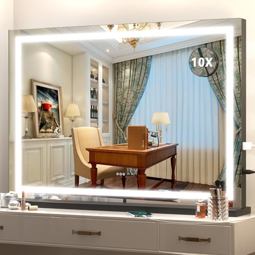 Hasipu Vanity Mirror with Lights, Lighted Makeup Mirror with Dimmable 3 Modes by Whatssuitableisthebest