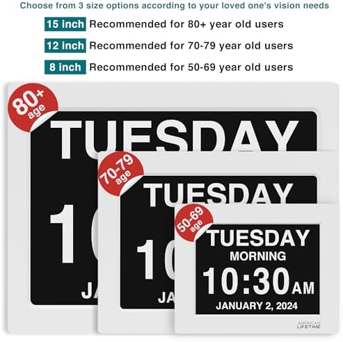 American Lifetime New 2026 Dementia Clock Large Digital Clock - Image 2