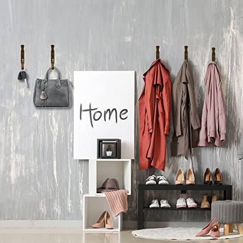 Wrought Iron Hooks for Hanging Wall Mounted, 5 Pack Heavy Duty Wall Hooks - Image 3