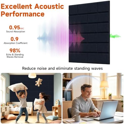 TO-TH Sound Proof Wall Panels Self-Adhesive Acoustic Panel 24Pack - Image 3