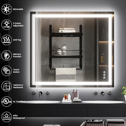 Memobarco 36" x 40" LED Bathroom Mirror - Image 4