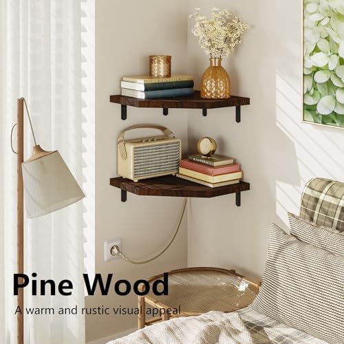 Alsonerbay Pine Wood Corner Shelves - Image 3