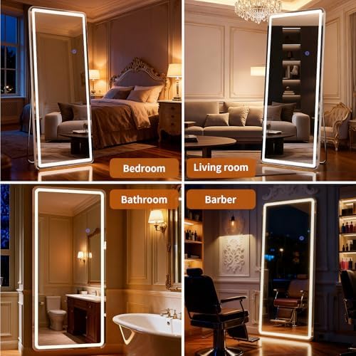 LED Full Length Mirror with Dimming &3 Color Lighting 26 x 71 - Image 7