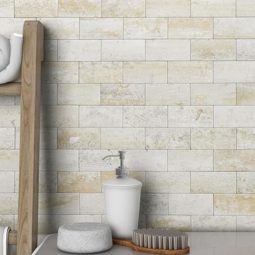BeNice Marble Peel Stick Backsplash Tile Kitchen Blue Yellow Rust 10pcs by BeNice