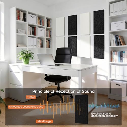 BUBOS 4-Pack Fabric Acoustic Panels 23.6x11.8x1", Self-Adhesive Sound Panel - Image 4