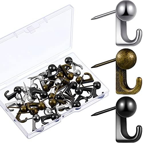 Jetec 30 Pcs Metal Push Pin Hangers Pin Wall Hook by Jetec