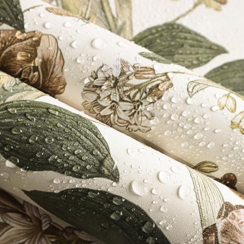 Beige Floral Bird Peel and Stick Wallpaper - Image 5
